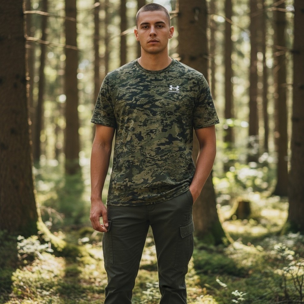 Under Armour Men's Camo Digital Tiger Stripe T-Shirt Loose Fit Size M
